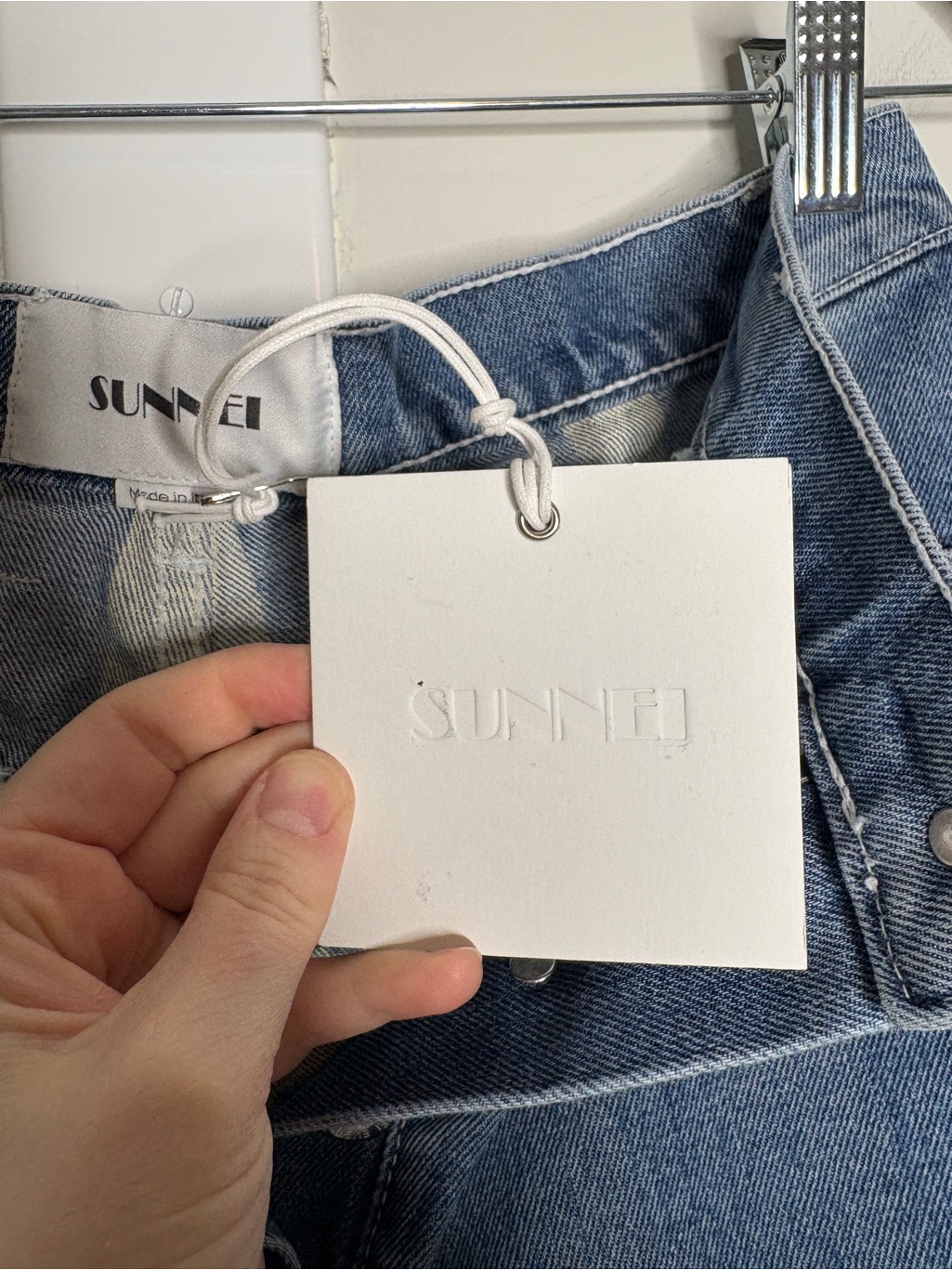 Nwt Sunnei Denim Culottes High Rise Wide Leg Shorts 100% Cotton Blue Size M — image 4 of 8